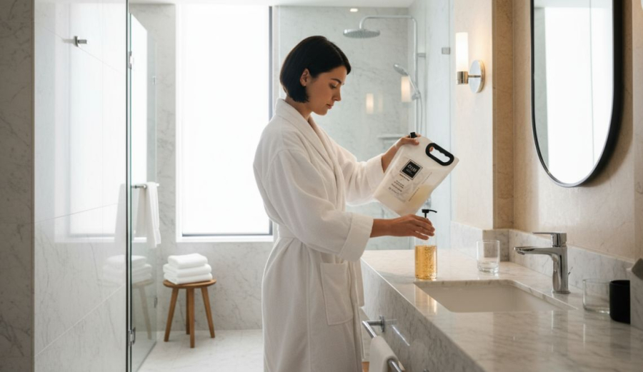 Pourquoi adopter des recharges de gel douche éco pour votre hôtel ?